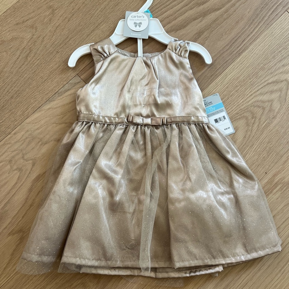 Carter’s 6M Baby Gold Sleeveless Dress - NEW